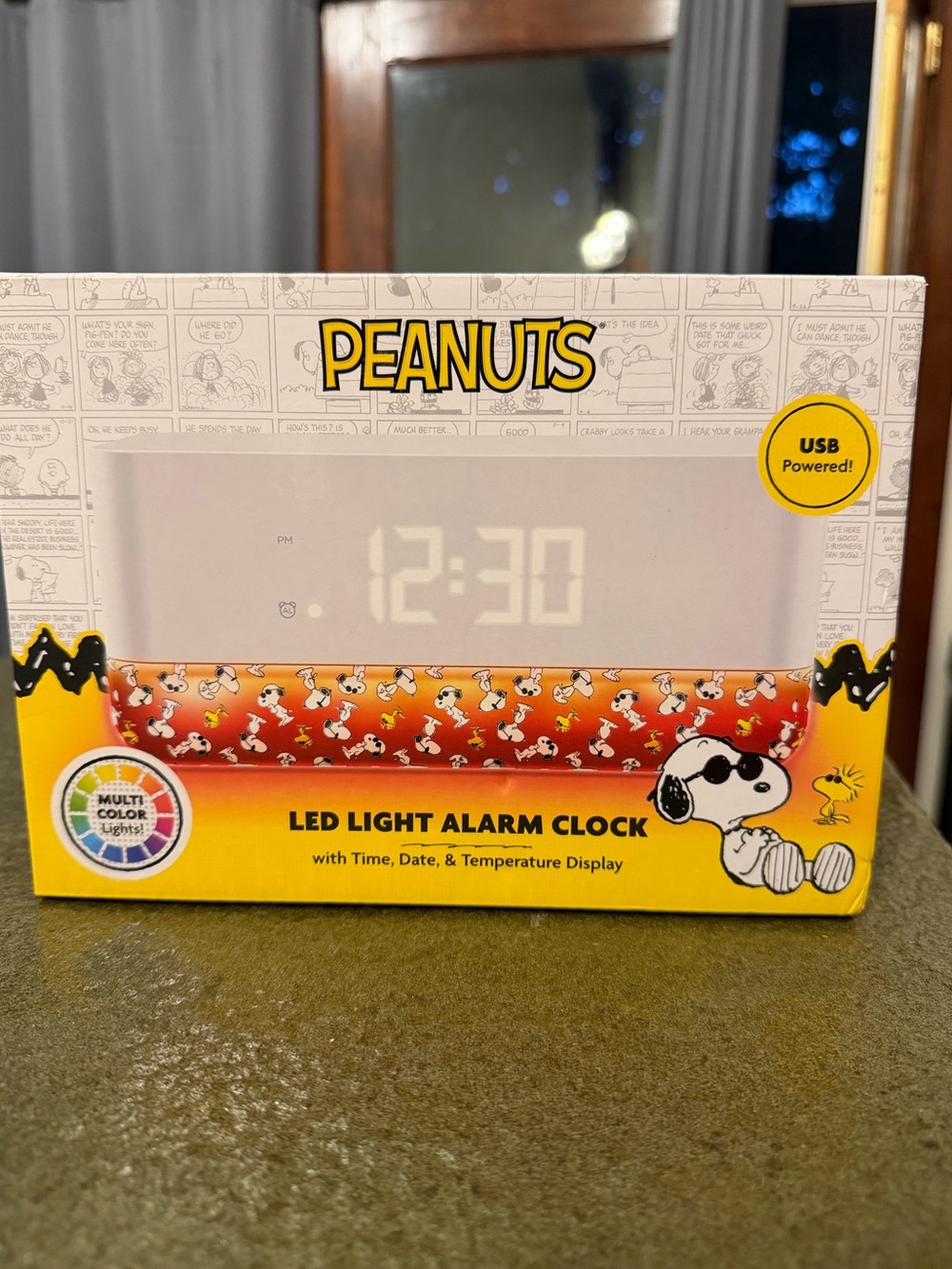 Peanuts Snoopy Woodstock Digital LED Alarm Clock USB Temp NIB Sealed